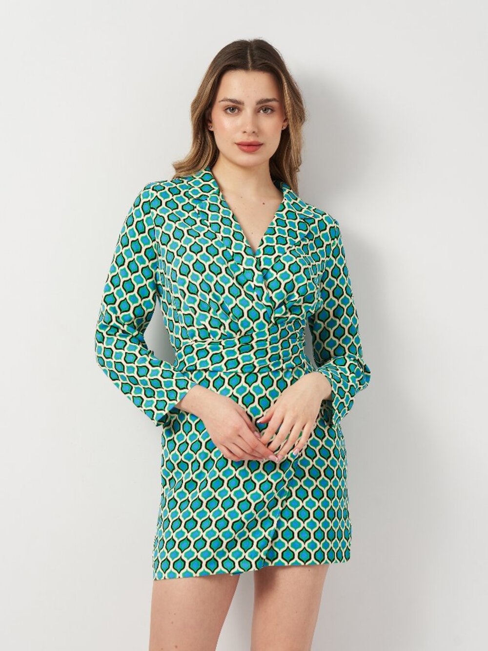 Zara Geometric Print Blazer Dress